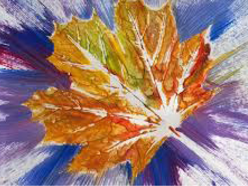 Simple picture of leaf prints  Painting, Autumn painting, Simple